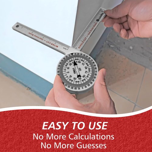 Miter Saw Protractor, Professional Miter Angle Finder for Woodworking Replaces the Model #505P-7 Miter Protractor Angle Finder with Measuring Rulers for Carpentry, Crown Molding Tool, Baseboard