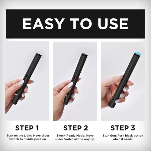 Guard Dog Security Enlight Pen Stun Gun with Flashlight, Self Defense Device, Battery Life Indicator, Belt Clip, Non Lethal Weapon for Women and Men, 6.10 Inches - Black