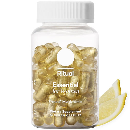 Ritual Prenatal Multivitamin For Women - Key Essential Vitamins and Minerals To Support Mom and Baby During Pregnancy* - Folate, Choline, Omega-3 DHA, Iron - Vegan - Citrus - 60 Capsules - 30 Servings