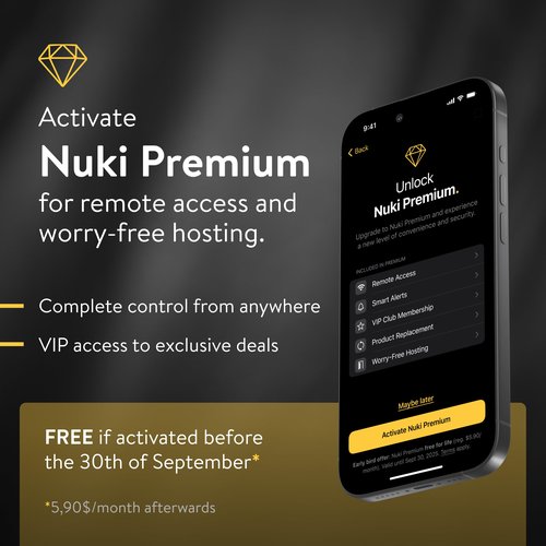 Nuki Door Sensor, Know if Your Door is Open or Closed, Smart Lock Accessory, Real-Time Alerts, Extra Security for Home or Airbnb