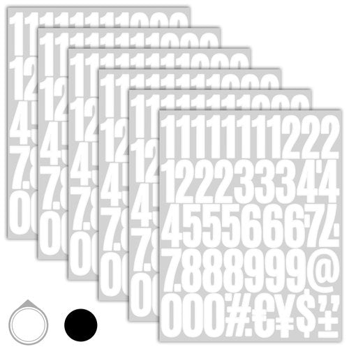 Seloom 6 Sheets 2 Inch Vinyl Mailbox Numbers Stickers Self Adhesive,Waterproof Address House Number Decals Stickers Kit for Outside Mailbox,Signs,Window,Door,Water Bottles,Cars,Home,Business(White)