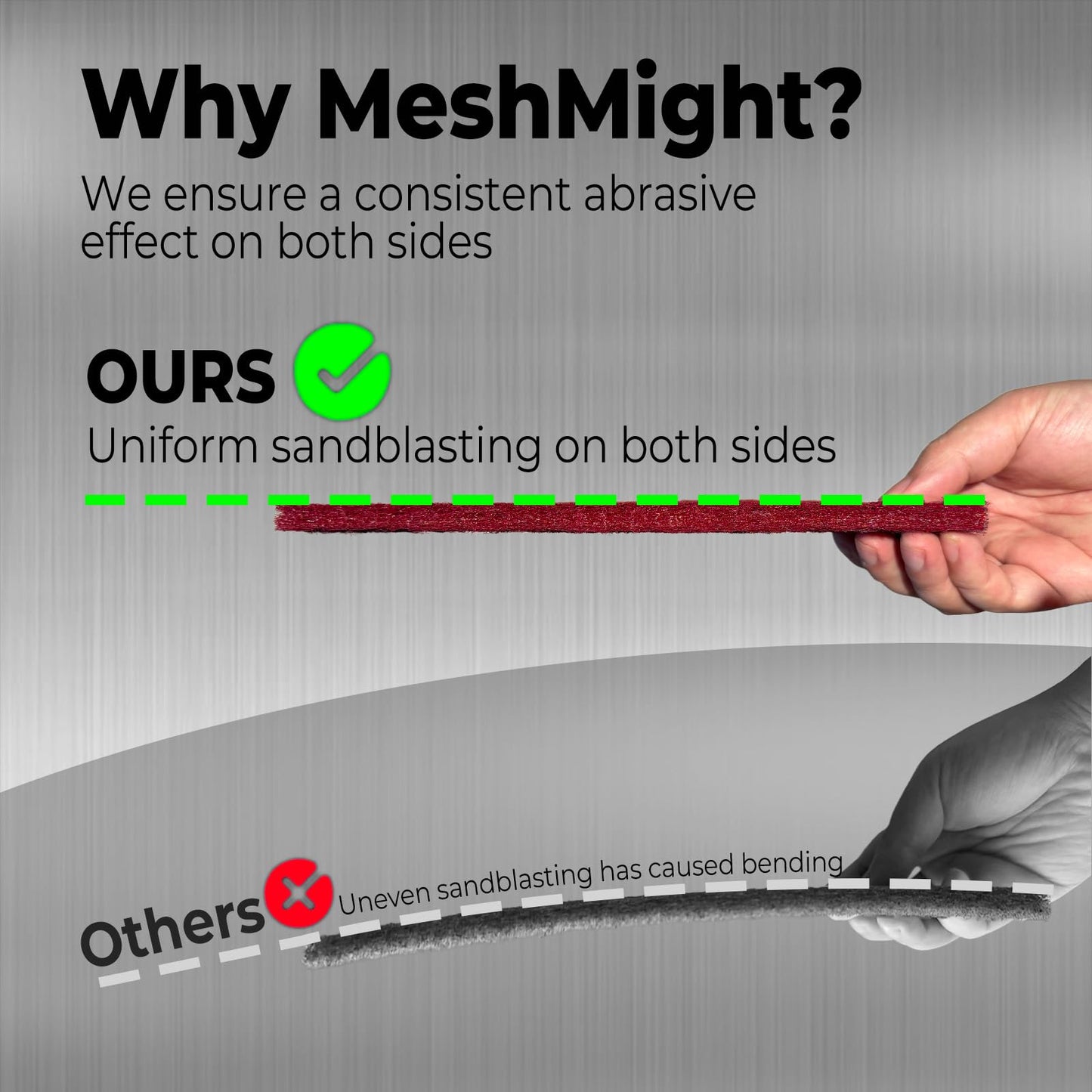 MeshMight 12-Pack 6"x9" Non-Woven Scuff Pads Multi Pack- Aluminum Oxide Abrasive for Scouring, Sanding, Paint Primer Prep - Automotive, Auto Body, Woodworking, Surface Preparation (Multi)