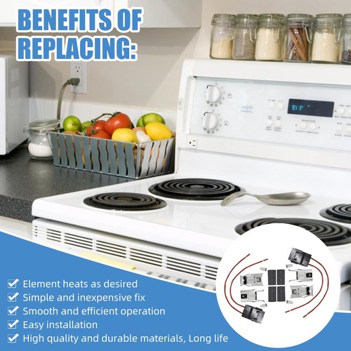 Range Stove Burner Element Plug Receptacle Block Terminal WB17X5091 for Whirlpool Kenmore GE Frigidaire Range Burner Receptacle Kit- ERR117，330031 5303935058 814399 74-06-190 Pack of 4