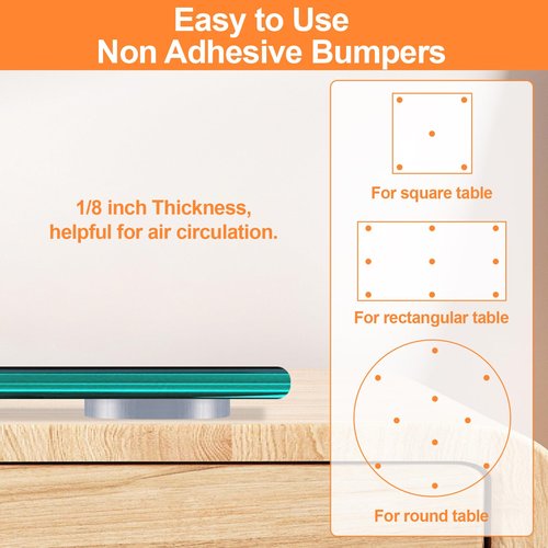 Glass Table Top Anti Slip Pads-Glass Table Top Bumpers, 20PCS 3/4 inch Non Adhesive Medium