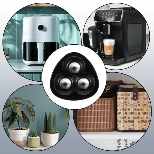 8 Pcs Self Adhesive Caster Wheels, Small Appliance Casters Wheels for Kitchen Appliances Universal Appliance Slider Mini Appliances Ball Transfer Roller for Coffee Maker Countertop Storage Box (Black)