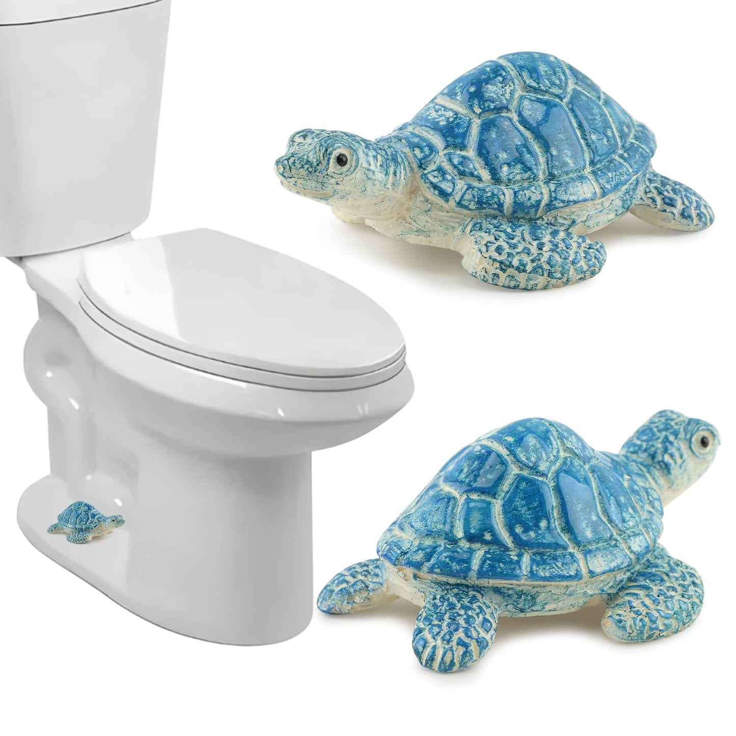 2Pcs Turtle Toilet Bolt Covers Decorative, Sea Turtle Ceramic Bolt Screw Covers, Bathroom Bowl Bol-t Decor, Toilet Knob Covers Easy Installation Bathroom Replacement Parts