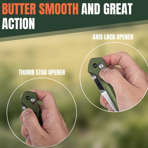 Pocket Knife, Reverse Tanto Blade EDC Folding Knife, 3.2" D2 Steel Blade with Green Aluminum Handle and Reversible Pocket Clip, Gifts for Men Women Camping Hiking