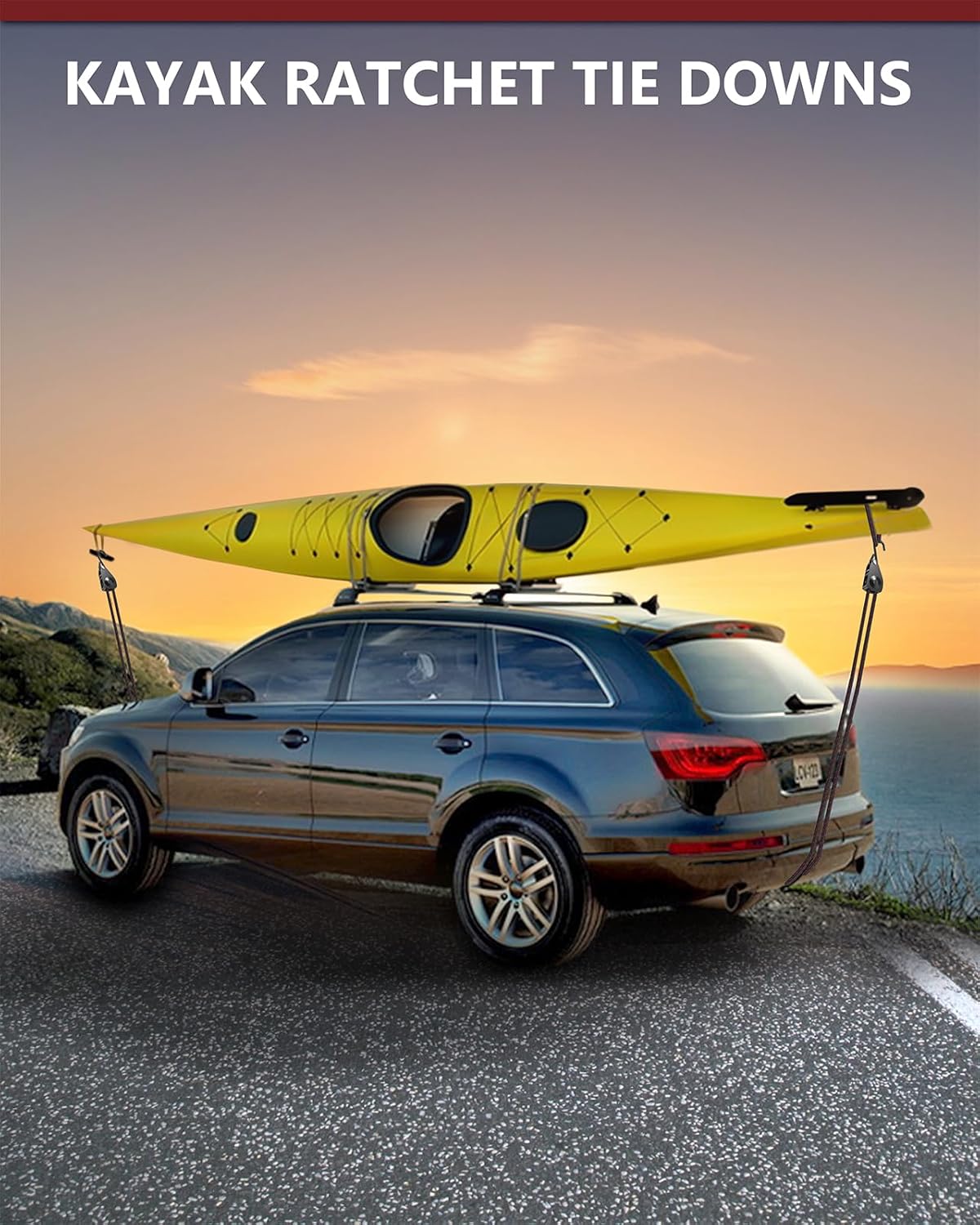 VIPARSPECTRA Retractable Heavy Duty Ratchet Tie Down Straps [4 Pack, 8ft, 75lbs/Pack], Rope Pulley System Rollers with Carabiner Hook for Kayak/Hanging Plants/Grow Light/Tents Various Tie-Down Uses