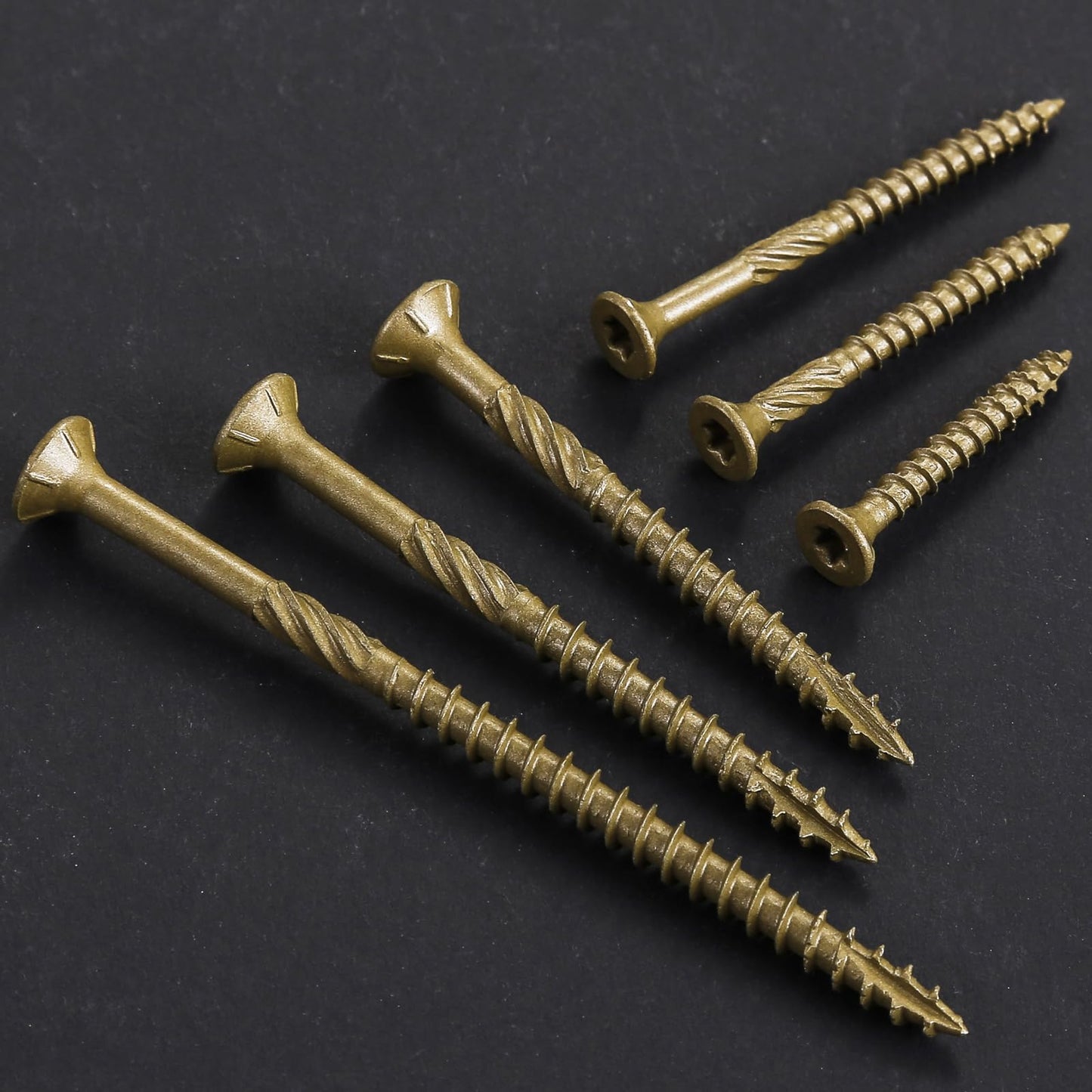 Wensilon #12 * 6" Deck Screws, (32pcs) 1 lbs.Exterior Wood Screws, Rust Resistant Epoxy Coated, Bronze, T20 Star Bit
