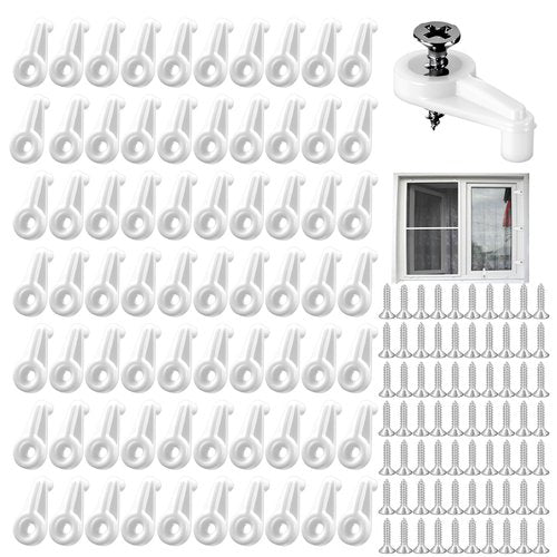 70 Pcs Storm Window Clips with Screws, Window Screen Clips Hardware for Fixing Screen Door Mirror with Screws Cabinet Retainer Kit