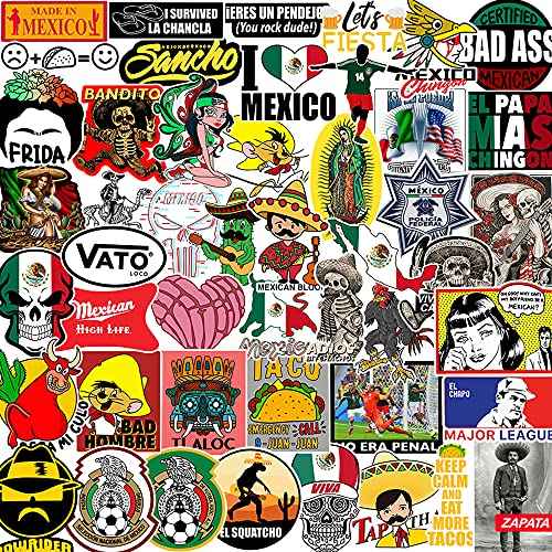 100pcs Mexican Hardhat Stickers, Funny Vinyl Mexico Tool Box Stickers, Design for Helmet Hood Laptop Water Bottle, Mexico Pride Patriotic Decals for Men Adults Ironworkers Lineman Oilfield Electrician