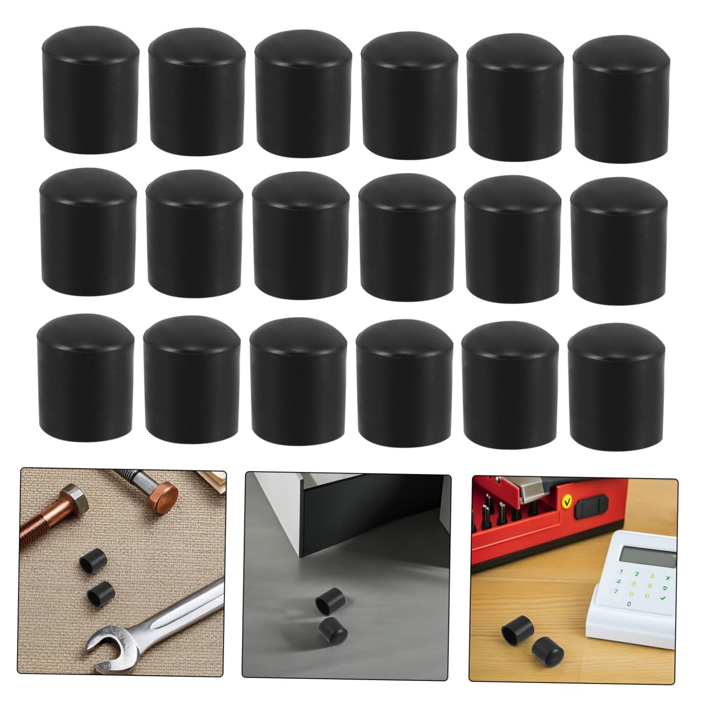 STOBOK 60pcs Non-Slip Round Chair Leg Caps Rubber Furniture Feet Protectors for Hardwood Floors U-Shaped Table Leg Covers Sturdy Floor Protectors for Chairs and Tables