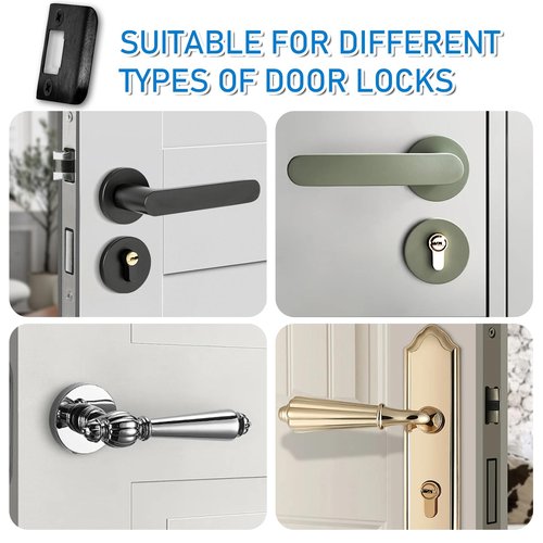 Door Strike Plate, Extended Lip Strike Plate, 2-1/4" x 2-1/4"Extender Lip Latch Strikers with Star Screws, Wooden Stick and Dust Box