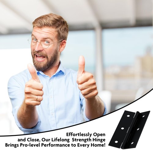 LEIFENY 6 Pack 2.5 inch Black Door Hinges, Small Hinge Hardware for Doors, Cabinets, DIY Projects (Screws Included)