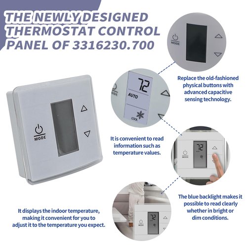 Yue-Leah 3316230.000 RV Wall Thermostat & Relay Box - Heat/Cool Control for Dometic RV/Camper Air Conditioners (Compatible with 3316230.700, Single Zone, Replacement Part)
