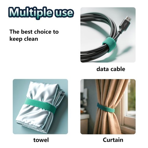 Garden Ties for Plant Support - Durable, Reusable, and Adjustable Ties - Gardening Supplies 50 Feet x 0.5 Inch, Green