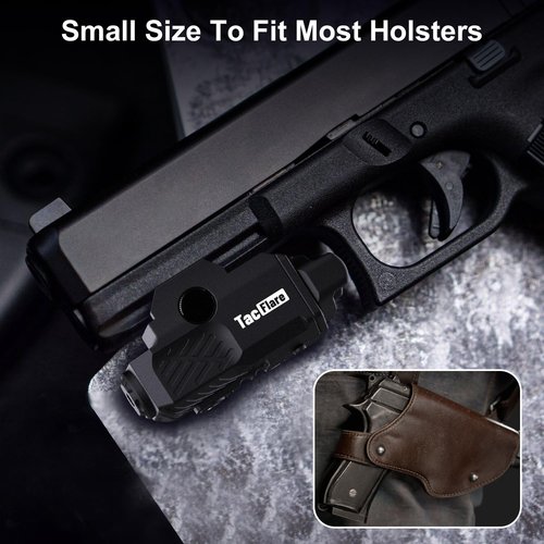 TacFlare Pistol Laser Sight - Low Porfile Laser Picatinny Rail Red Gun Beam for Glock, Airsoft Laser for Handgun Shotgun, USB C Rechargeable, 2 Modes, Built-in Battery