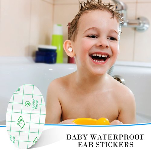 Kingdder 60 Pcs Baby Ear Covers for Bath Waterproof Ear Protection Plugs for Swimming Kids Newborn Shower Surfing Snorkeling and Other Water Sports(White)