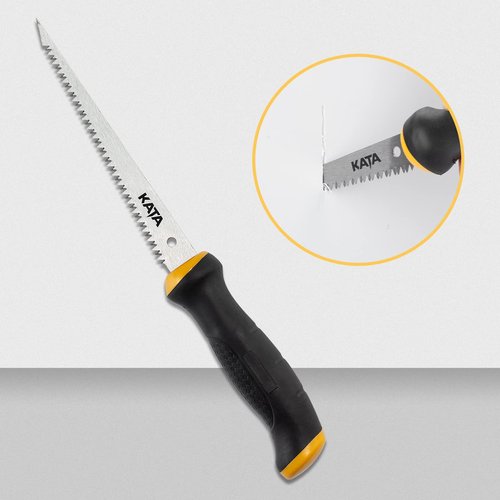 KATA Hacksaw Frame Set, 10'' Mini Hacksaw and Drywall Saw/Jab Saw, Including 4pc Extra Flexible Bi-Metal HSS Blades, Handsaw for Metal, Wood, PVC Pipes