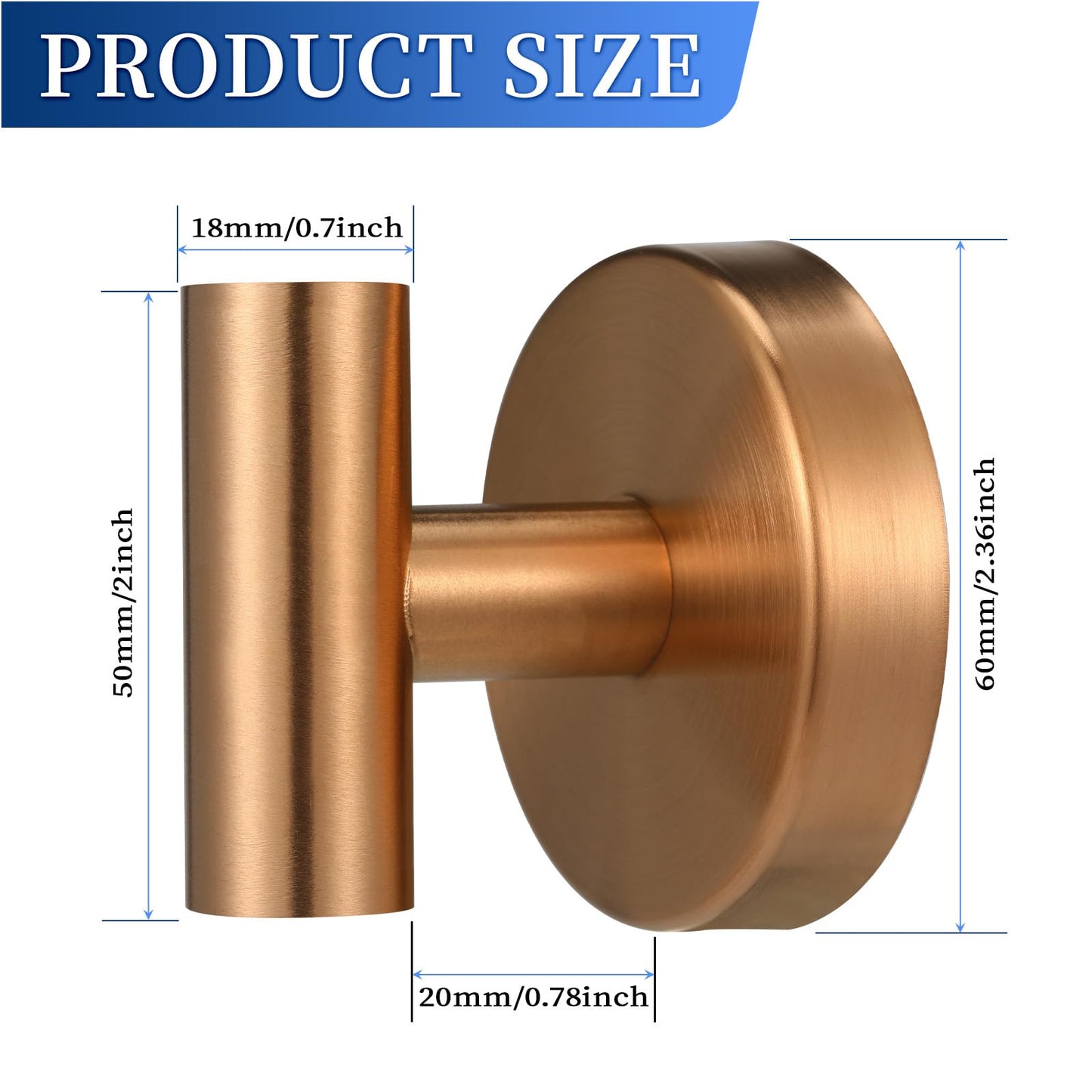warlve Heavy Duty Reusable Suction Cup Hooks for Shower - No Drill Bathroom/Glass/Mirror/Tiles & Metal Surfaces,and Smooth Non-Porous Surfaces for Towels, Robes, Loofahs (2, Champagne Bronze)