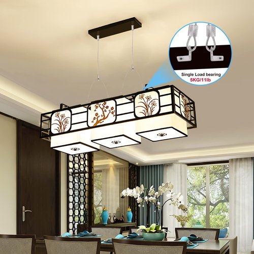 Vigtayue 4 Set / 8pcs Lighting Light Suspension Cables Kit Steel Hanging Chains, Per Strip Load 11 Ib & 3.4 ft Adjustable for Commercial Aquarium LED Panel Light LED Shop Lights Aquarium Lights