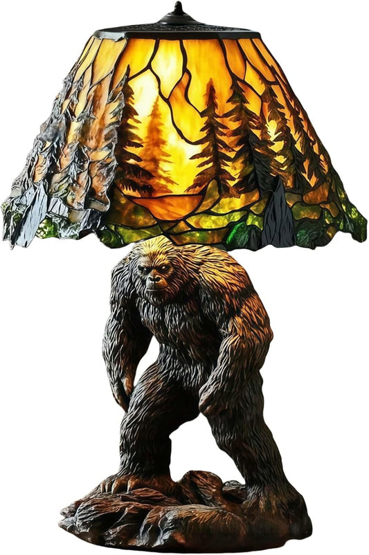 Bigfoot Lamp Stained, Vintage Novelty Decorative Bigfoot Lamp, Resin Bigfoot Table Décor, Night Light for Bedroom, Living Room, Bathroom (#A, 7")
