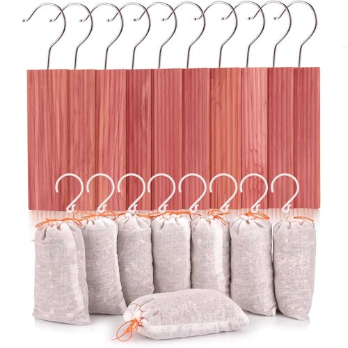 Homode Cedar Blocks, Cedar Hang Ups for Clothes Storage, Cedar Sachets for for Closets and Drawers, Fresh Scent Ceder Wood, 18 Pack