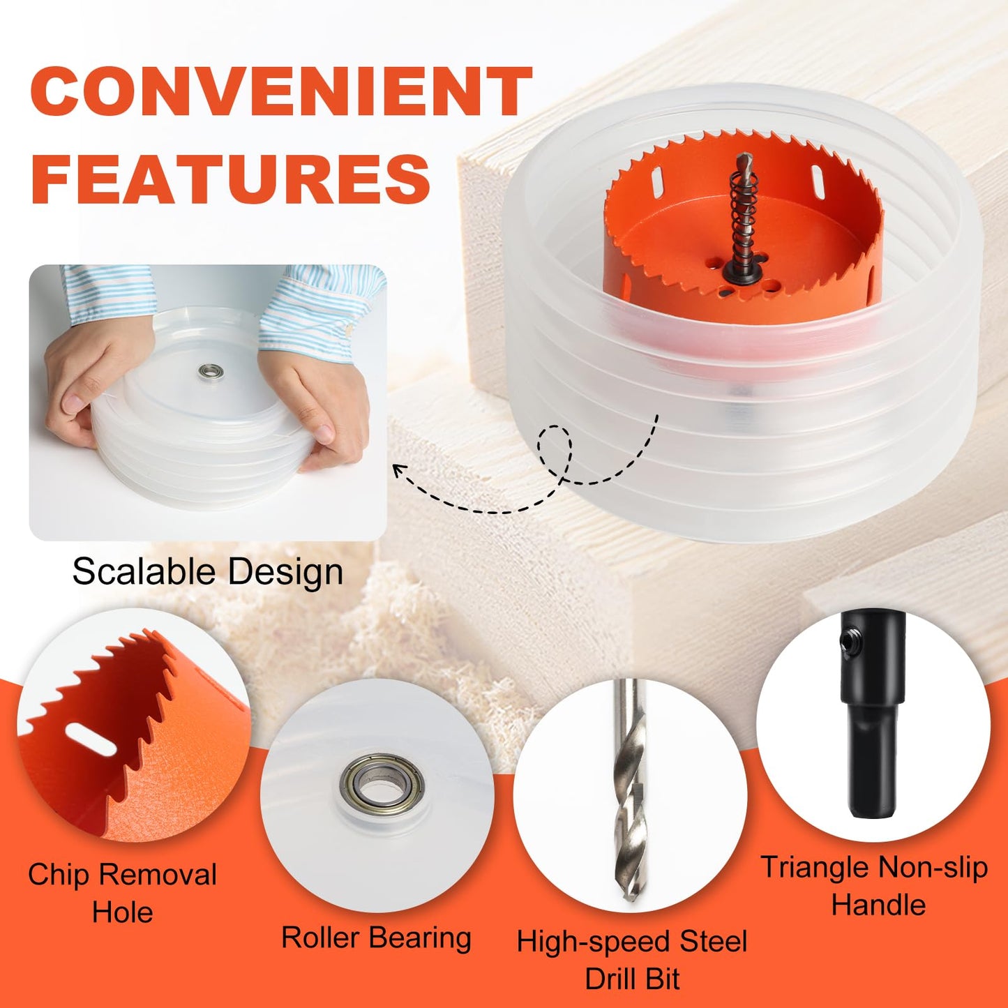 Storystore 4 inch Hole Saw for Recessed Lights,Hole Saw Kit with Dust Bowl, Drill Bit for Wood Metal Plastic,Bi-Metal Drywall Saw, Hole Cutter for Clean and Precise Cuts