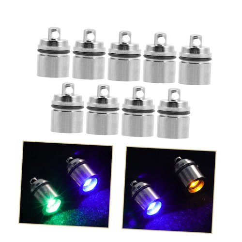 NUOBESTY 9pcs Keychain Flashlight Battery Powered Color Changing Lights for DIY Crafts and Outdoor Activities Lightweight Durable Design