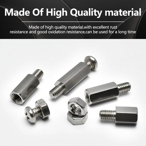 210 Pieces Hex Standoff Spacers M4 Carbon Steel Male Female Metric Thread Spacer Motherboard Prototyping Accessories for PCB, Quad Copter Drone, Computer & Circuit Board Assortment Kit