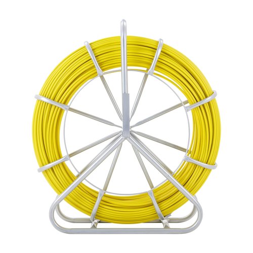 VEVOR Fiberglass Fish Tape 425 FT x 1/4 inch, Fish Tape Duct Rodder Puller with Durable Steel Stand, Non-Conductive Fishtape Wire Cable Running Rod for Walls, Floor and Electrical Conduit