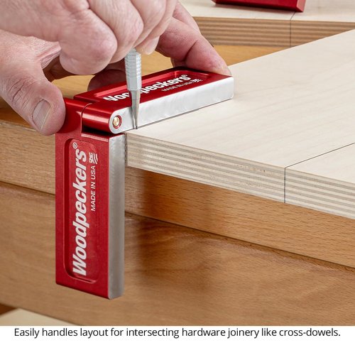 Woodpeckers Folding Saddle Square, Mini Size, Transfer Layout Lines Around Corners, Perfect for Tenons, Dowels, Angled Joinery