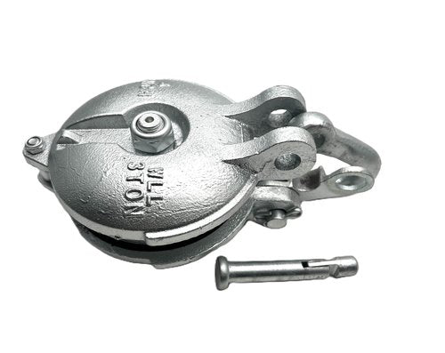Yarding Block with Shackle & Pin: 1.5, 3, 4.5 and 6 Ton Capacity (3 Ton - 4" Sheave)