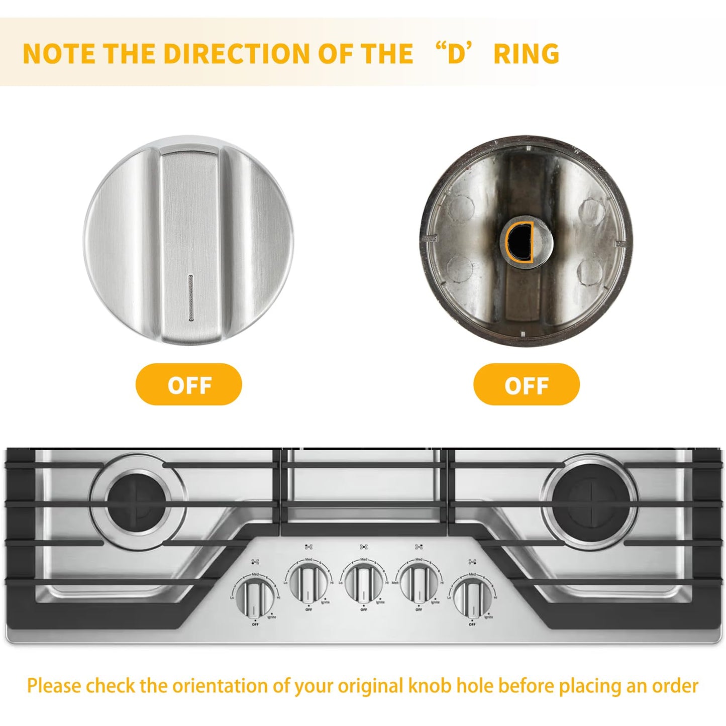 Allstare Stainless Steel W11366438 W11084623 Stove knobs Replacement Parts for Whirlpool Gas Range Stove Parts Burner Knobs WCG55US0HS00 WCG77US0HS00 Whirlpool Gas Cooktop Knobs 4 Pcs