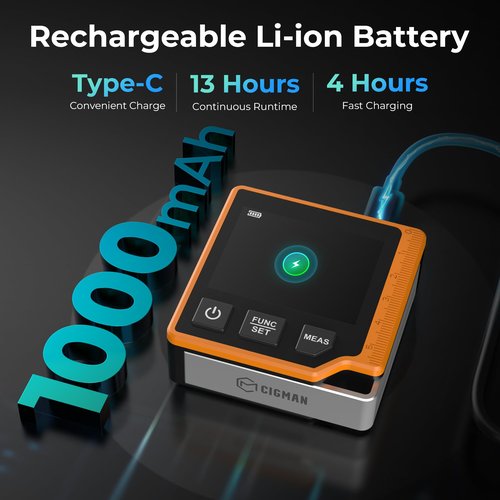 Laser Measuring Tool, 262ft Laser Measure with Digital Angle Finder & Level, Rechargeable Laser Measurement Tool with 2.4'' Color Backlit Display, 6 Units Ft/in/M, Length/Area/Volume/Pythagorean Mode