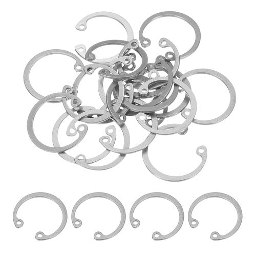 PATIKIL 25mm ID Internal Retaining Rings, 20 Pcs E-Clip Snap Ring 304 Stainless Steel Internal Circlip for Automobile Valve Equipment Bearings