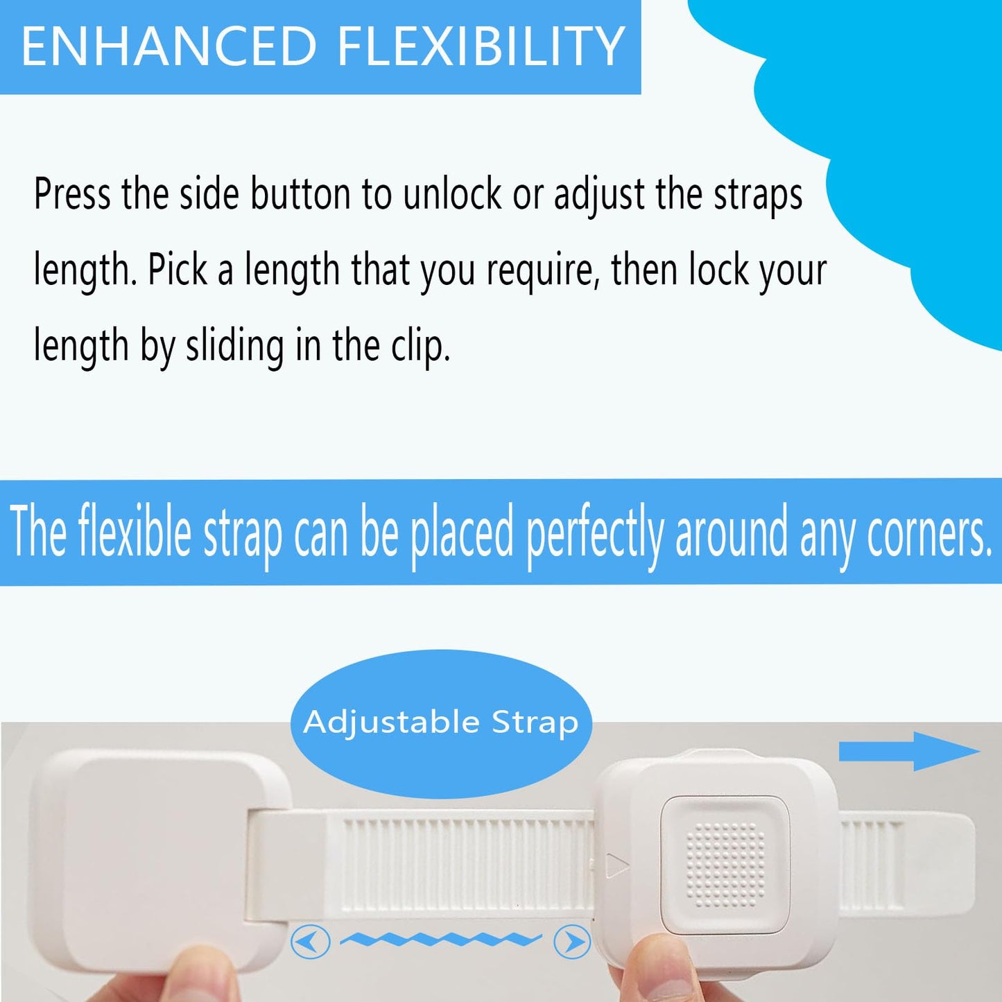 YEYA Upgraded No Drill Furniture Anchors for Baby Proofing, Anti-Tip Adjustable Straps, 4 Pack
