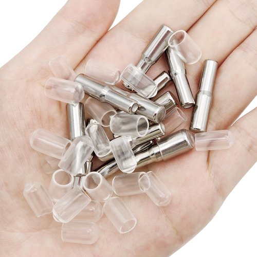58 Pcs Shelf Pegs Pins,5mm 1/4 Inch Dual Diameter Metal Shelf Support Pegs with Silicone Covers,Kitchen Cabinet Pegs for Shelves,Shelf Bracket Holders for Furniture Glass Corner & Closet Wood Shelves