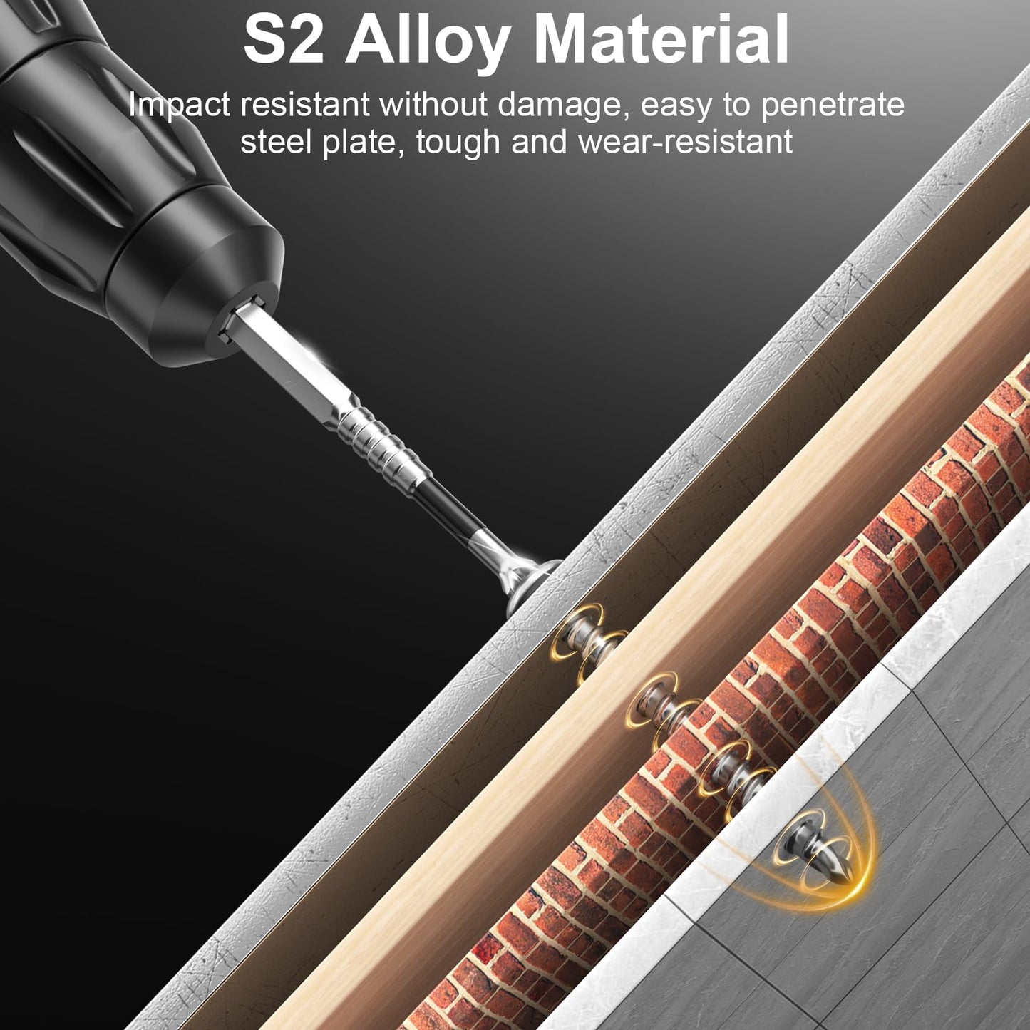 High Magnetic Screwdriver Drill Bit Set - 12Pcs K5 Impact Resistant Non Slip Bit - Magnetic Screwdriver Set - Screwdriver Bit Set - 25 50 65 70 90 150mm (12Pcs)