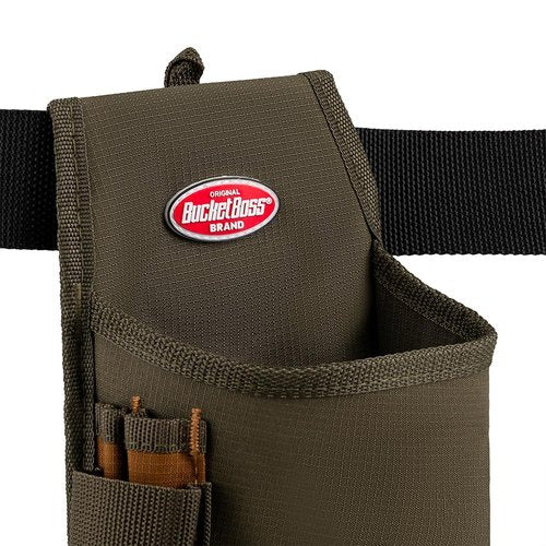 Bucket Boss Fastener Tool Pouch with FlapFit in Brown, 54160, Green