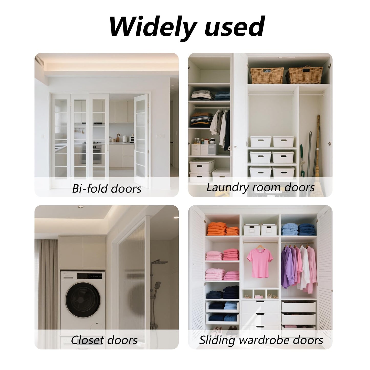 4 Pcs Bi-Fold Door Top Roller Guide Wheel and Top Pivot, Spring Loaded Bifold Closet Door Pivot Pin Folding Closet Repair Kit for Barn & Sliding & Cabinet Repair