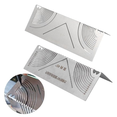 KoovDem Square Tubing Marking Tool 2 Pcs Angle and Arc Marking Tool Multi Functional Stainless Steel Linear Arc Scriber for Pipe Cutting Welding