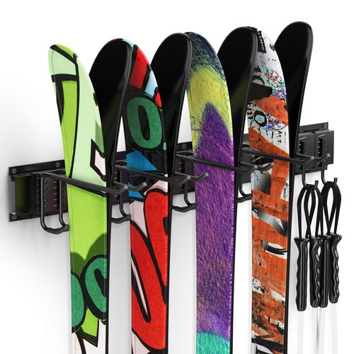 Madertool Garage Storage Organization System Ski Wall Rack Skis Mount Hanger Home Shed and Garage Snowboard Wall Rack System Holds Up to 350lbs