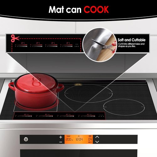 Extra Large Translucent Induction Cooktop Protector Cover Mat (Magnetic) 21.2x35.4 In, Stove Top Cover for Electric Stove, Silicone Stove Mat for Glass Top Stove,Range Covers for Electric Stove