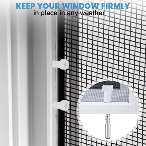 12 Pack Window Screen Plunger Pins, Aluminum Alloy Window Screen Plunger Latches with White Caps for Securing Screens