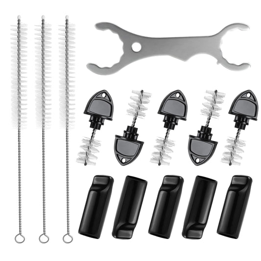 Draft Beer Tap Plugs Brush Beer Faucet Plug 5PCS Beer Keg Tap Plugs, 5PCS Beer Keg Tap Cover Beer Faucet Brush Caps Cover, 3PCS Long Cleaning Brushes and Beer Faucet Wrench Kit for Most Kegerator Tap