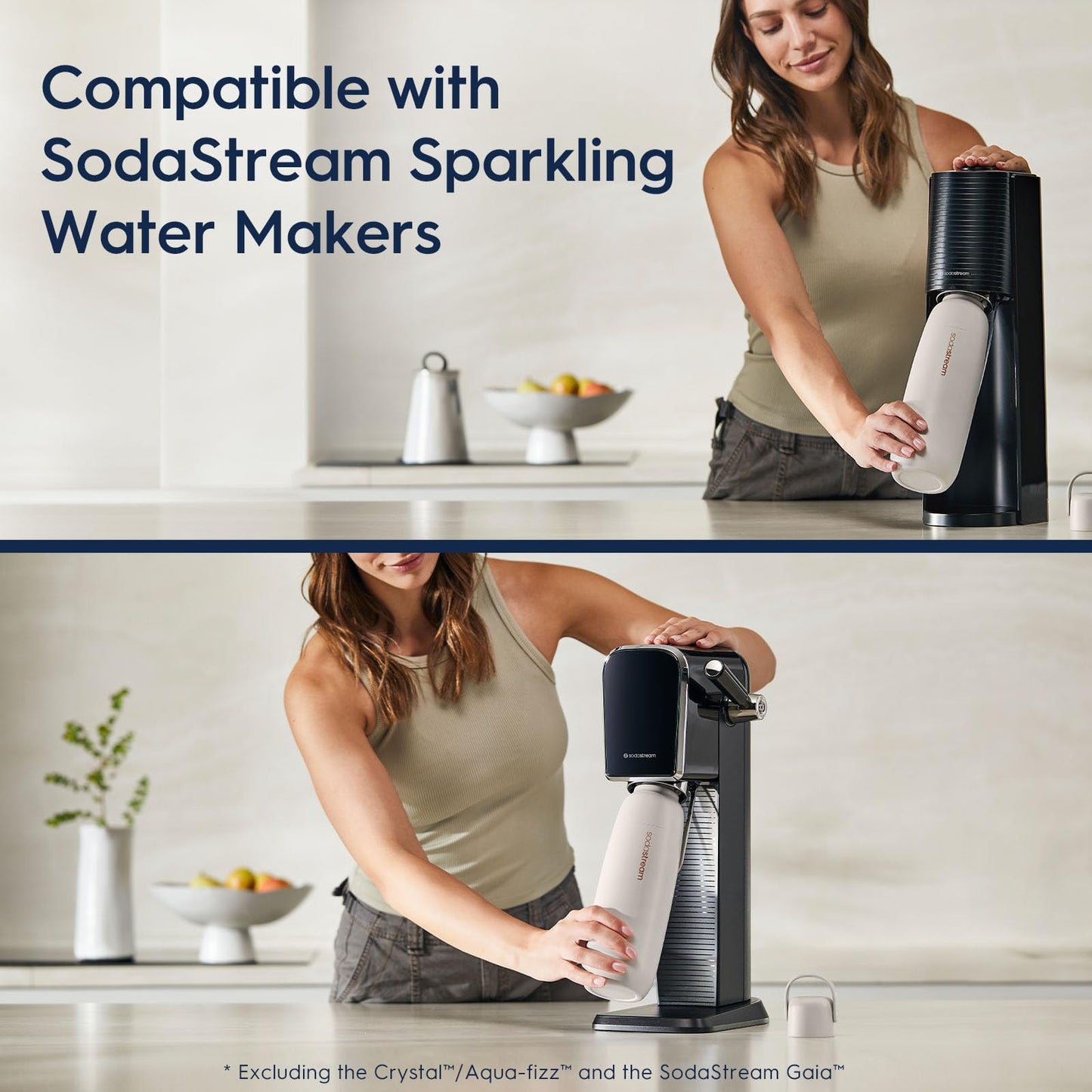 SodaStream - Fizz & Go Cool Bottle | Stainless Steel Carbonating Water Bottle | Keeps Drinks Cold 12 Hrs | Cupholder Friendly | Compatible with Pink CO2 cylinder machines | Mint color | 30.4 oz