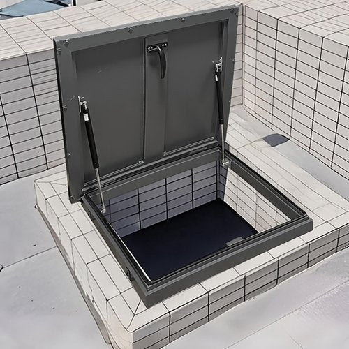VOLDAX Heavy Duty Commercial Roof Access Hatch Emergency Escape Hatch Cover, Easy Open Roof Hatch with Support Rods, Sealed Roof Access Door for Warehouses(96 * 96cm/37.8 * 37.8in)
