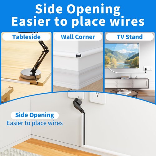 [Upgraded] 118 Inch Cord Hider Wall, Silicone Cable Hiders for TV on Wall, Cord Covers for Wires on Wall, 1 Wire Hider Raceway Cord Cover for Wall Mounted TV Management, W0.59'' H0.47'' White