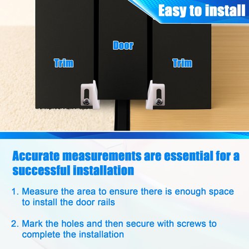 12pcs N 6950 Pocket Door Guide, Plastic Pocket Door Bottom Guide Doors Hardware 1.1 Inch with Screws, Jamb Mounted